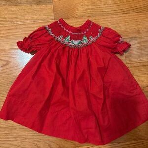 Rosalina smocked red dress